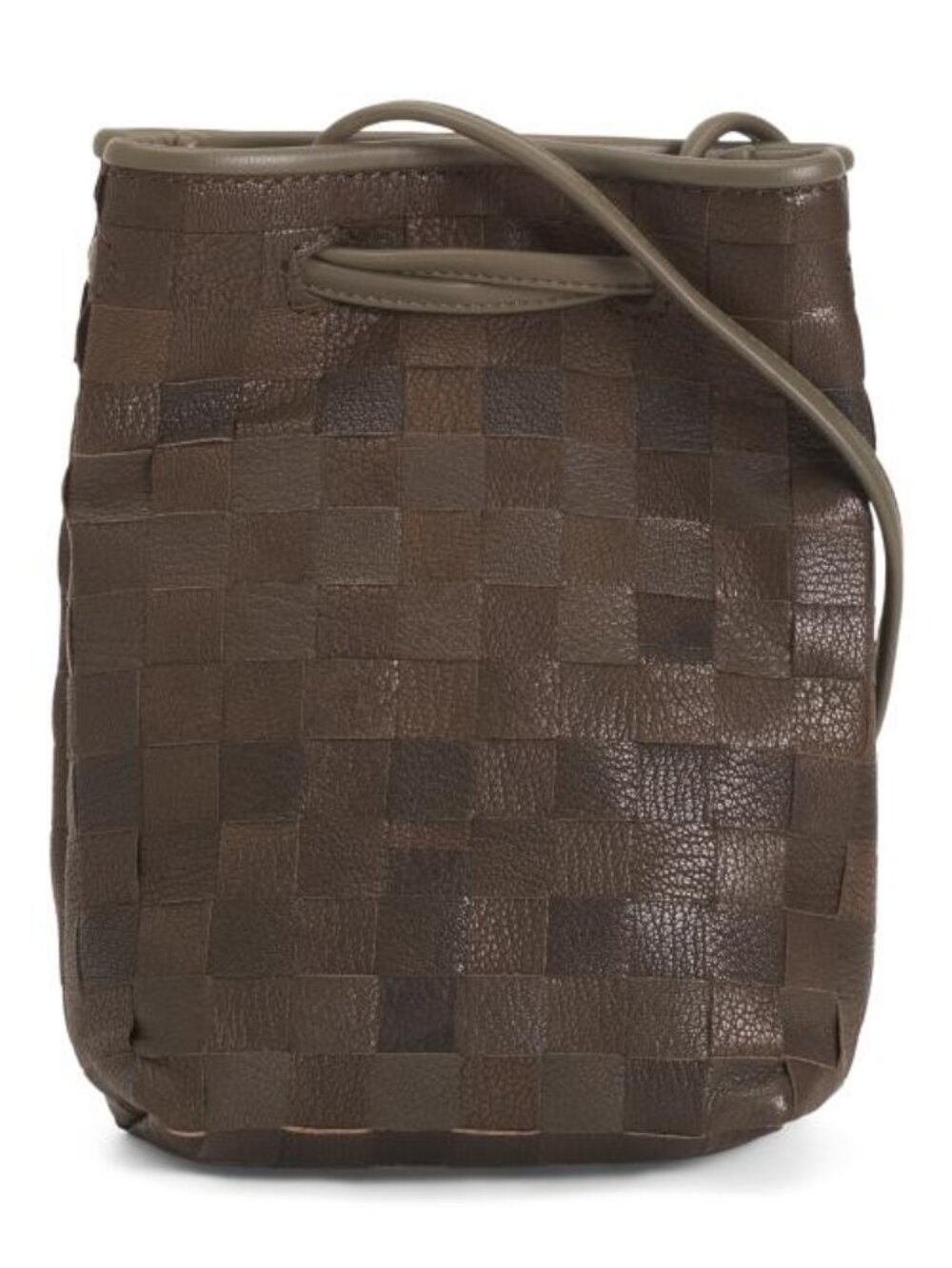 FALOR Made In Italy Leather Woven Phone Crossbody